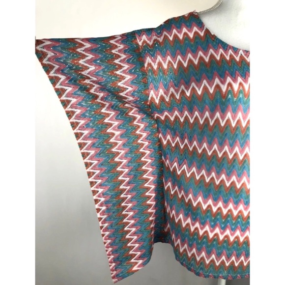 Chevron Poncho Knit top Blouse Size S/M - Picture 4 of 6